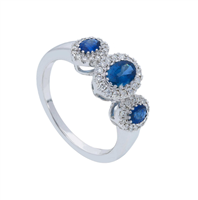 Anello Gioielleria Dossena  Donna in Oro bianco Zaffiro blu 270974ZB